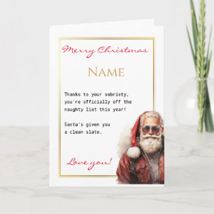 Cartão Sobriedade Engraçado é o melhor presente de Natal