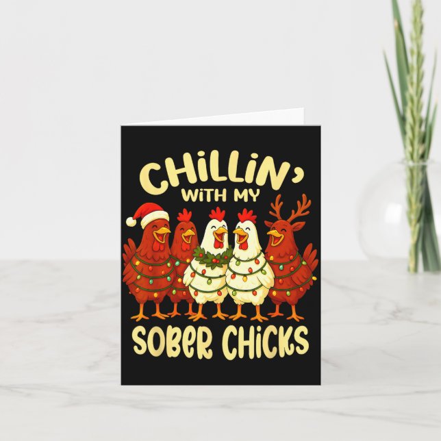 Cartão Sobriety Anniversary Recovery Funny Sober Chicks  (Frente)