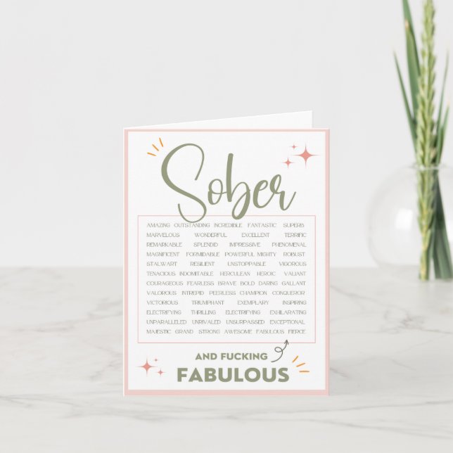 Cartão Sobriety Birthday Card  (Frente)