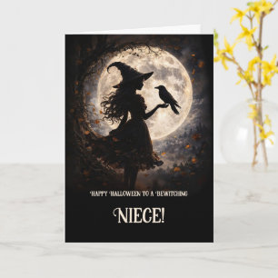Cartão Sobrinha Halloween Personalizável com Bruxa Fofa C