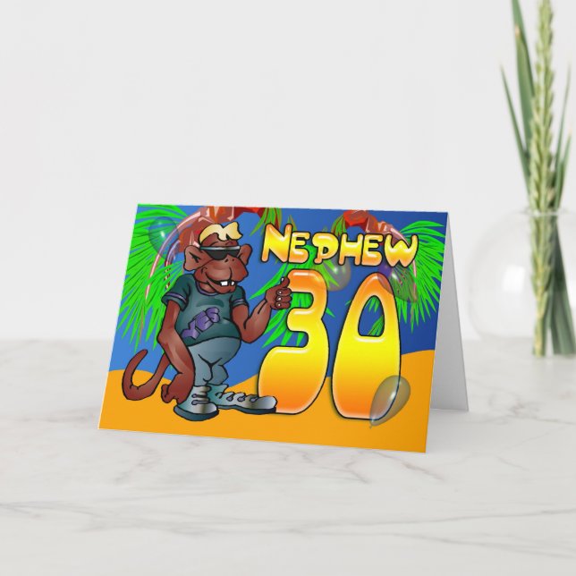 Cartão Sobrinho - aniversário de 30 anos Card Ape (Frente)