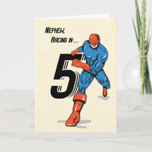 Cartão Sobrinho Aniversário de 5 anos Super-herói