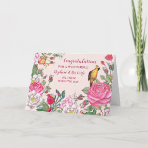 Cartão Sobrinho e Parabéns do Dia do Casamento da Esposa