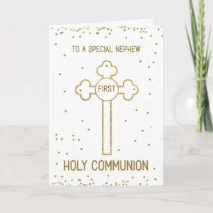 Cartão Sobrinho, Primeira Sagrada Comunhão, Dourada Cruz