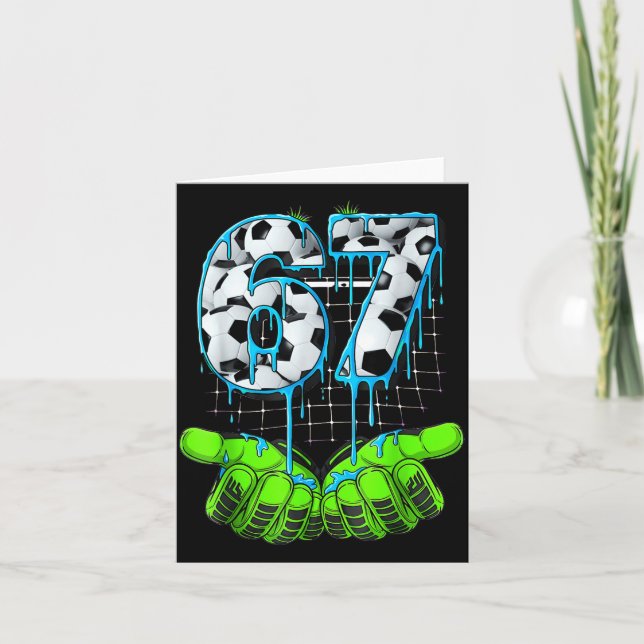 Cartão Soccer 67 Six Seven Funny Gen Alpha Meme  (Frente)