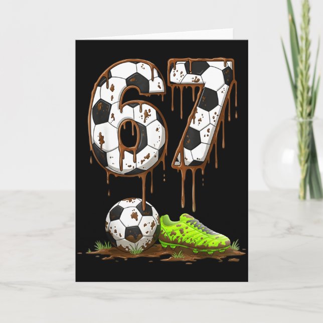 Cartão Soccer 67 Six Seven Meme Boys Teens Kids Gen Alpha (Frente)