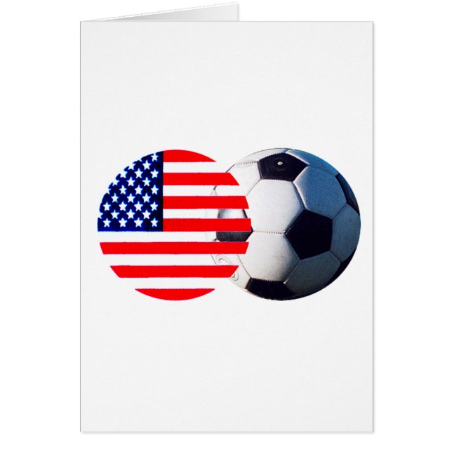 Cartão Soccer Ball & USA Flag MUSEUM Zazzle (Frente)