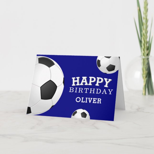 Cartão Soccer Football Balls Sports Happy Birthday Kids (Frente)