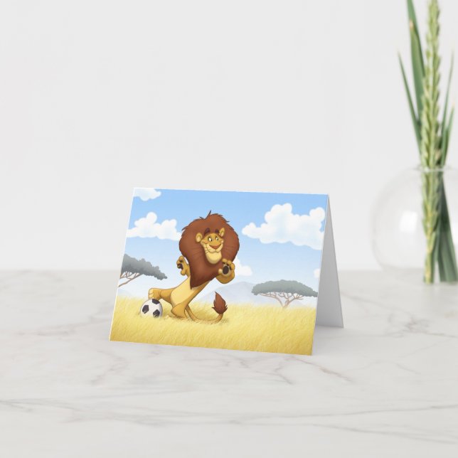 Cartão Soccer Lion Note Card (Frente)