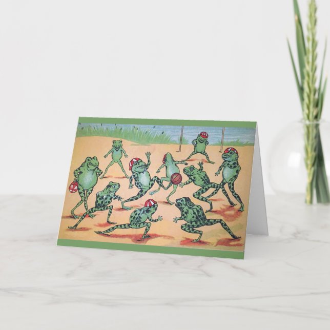 Cartão Soccer Team Frogs Greeting Card (Frente)