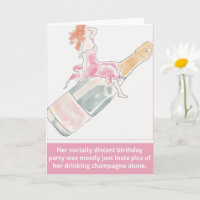 Socially Distant Self Isolating Birthday Card.