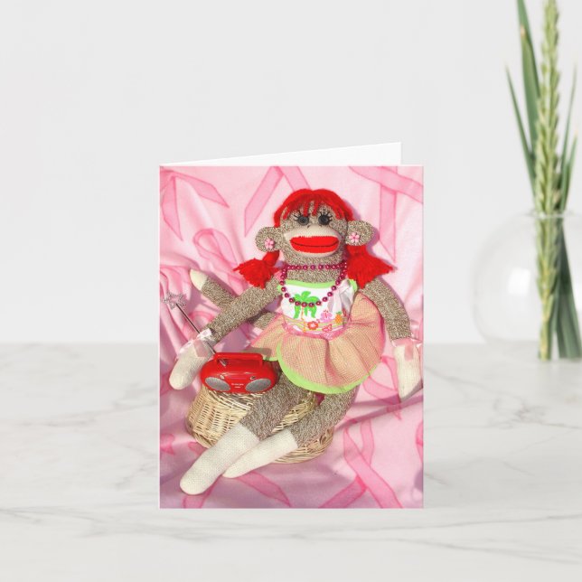Cartão Sock Monkeys for the Cure Hawaii Cathy Card (Frente)