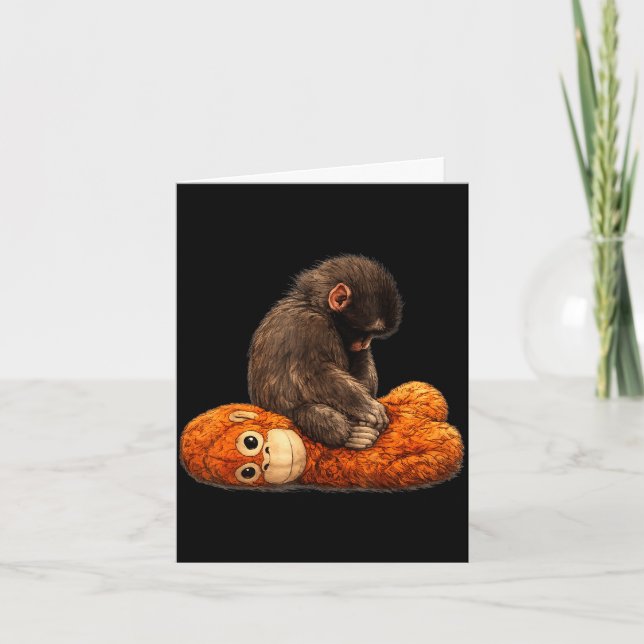 Cartão Soco de macaco bebê  (Frente)