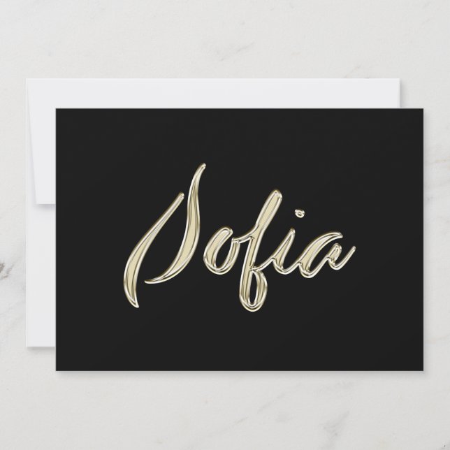Cartão Sofia white gold Handwriting Karte (Frente)