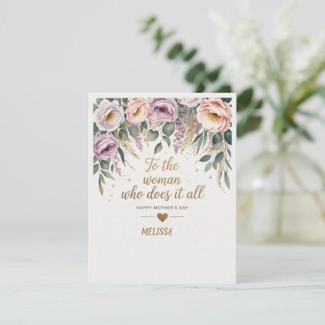 Cartão Sofisticado do Dia das Mães (Em pé/Frente)