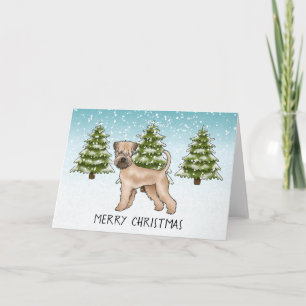 Cartão Soft-Coated Wheaten Terrier Floresta de Inverno Ne