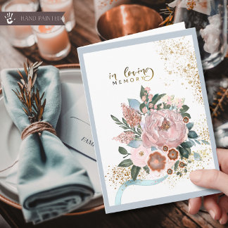 Cartão Soft Pink Peony and Autumn Orange Sympathy Card