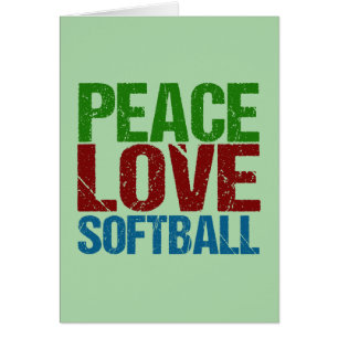 Cartão Softball do amor da paz