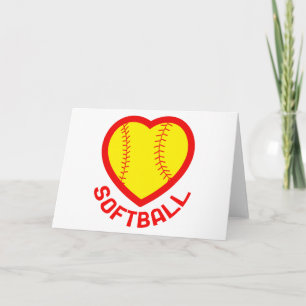 Cartão Softball Heart