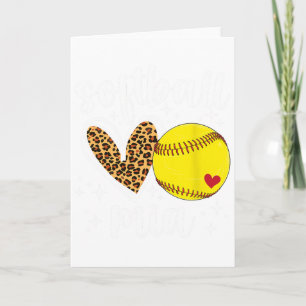 Cartão Softball Mia Coração Vovó Mia De Um Jogador De Sof