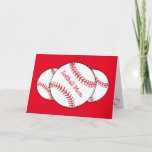 Cartão Softball Mom Birthday Card<br><div class="desc">This softball mom birthday card features red and white softballs surrounded by a red background. Easily customize the front and inside text for a special sports fan or remove entirely. You can change the red background to the color of your choice. Great idea for the mother who loves the game!...</div>