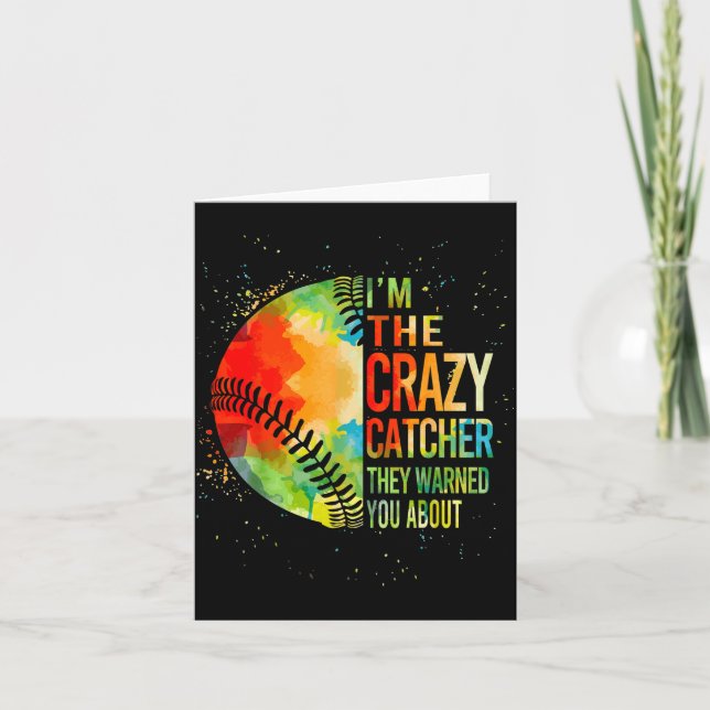 Cartão Softball-shirt Crazy Catcher Funny Youth Teen Girl (Frente)