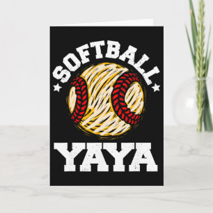 Cartão Softball Yaya Angustiado Vintage Engraçado Avó Jog