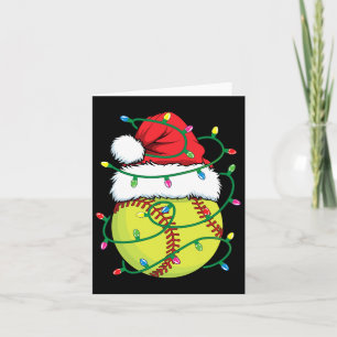 Cartão Softbol Com Chapéu de Papai Noel Homens Meninos Me