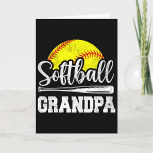 Cartão Softbol Vô Avô Jogador de Softbol Dia do Jogo Dia 