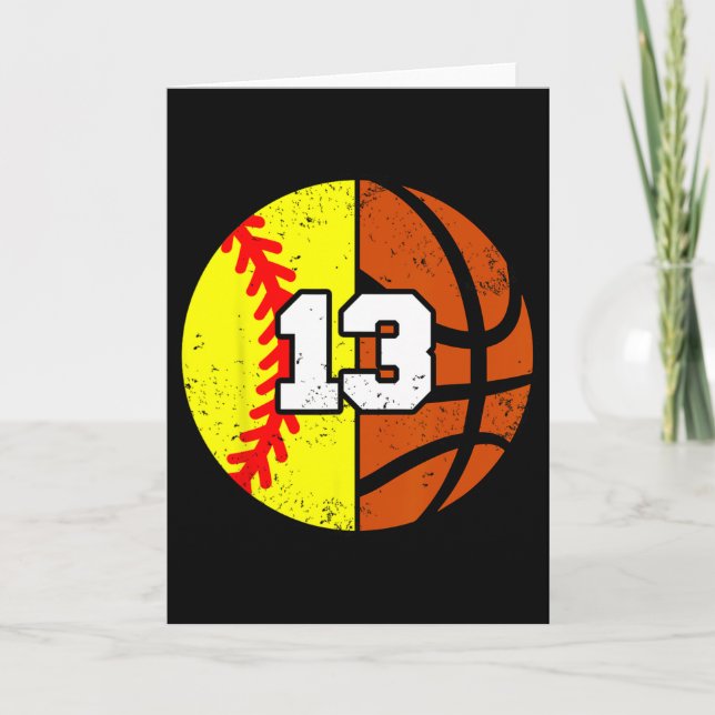 Cartão Softll Sketll Number 13 Jersey Funny 13th Birthday (Frente)