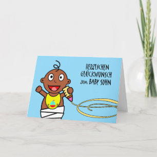 Cartão Sohn do bebê do zum do glückwunsch de Herzlichen,