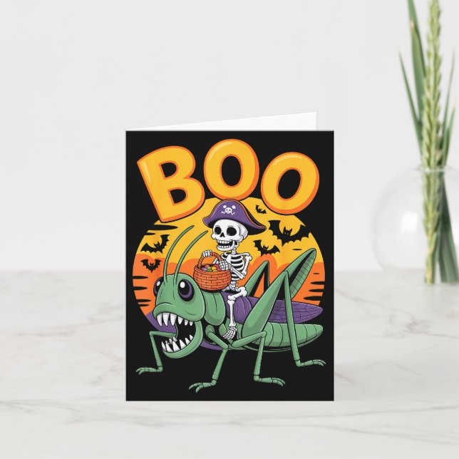 Cartão Soky Grhopper Costume On Boo Grhopper Halloween  (Frente)
