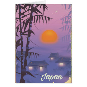 Cartão Sol de ajuste da paisagem de Japão