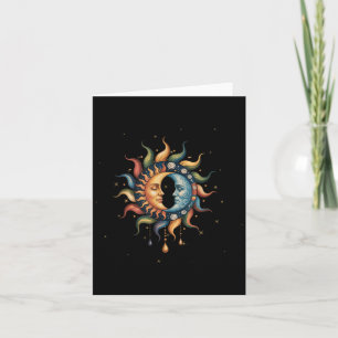 Cartão Sol E Lua Celestial Boho Místico Hippie 90s _2