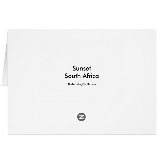 Cartão Sol na África do Sul (Verso Horizontal)