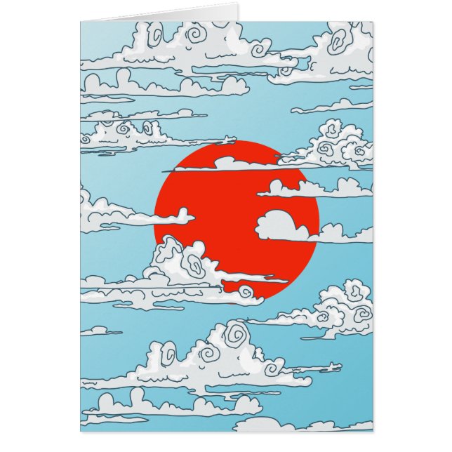 Cartão Sol nascente japonês (Frente)