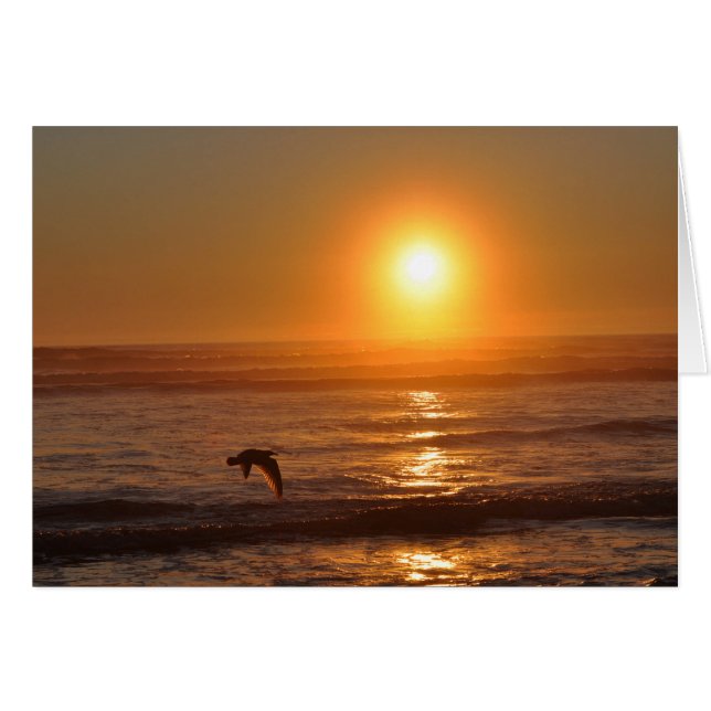 Cartão Sol no Oceano Pacífico (Frente Horizontal)