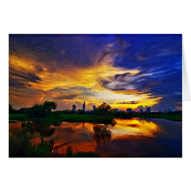 Cartão Sol | pintura Abstrato (Frente Horizontal)