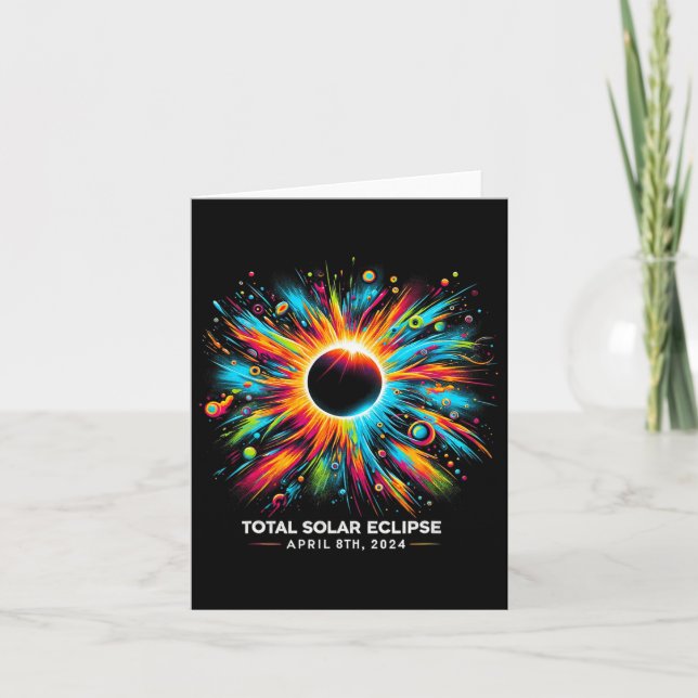 Cartão Solar Eclipse 2024 04.08.24 Eclipse Mens Womens Ki (Frente)