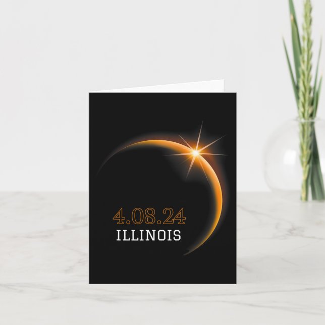 Cartão Solar Eclipse 2024 Illinois Totality Primavera 4.0 (Frente)
