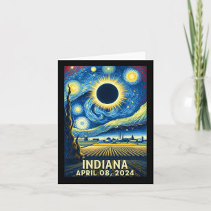 Cartão Solar Eclipse 2024 Indiana Starry Night