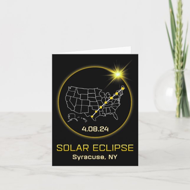 Cartão Solar Eclipse 2024 Syracuse Ny New York Totality E (Frente)