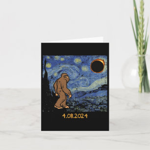 Cartão Solar Eclipse Bigfoot Starry Night Sasquatch Men W