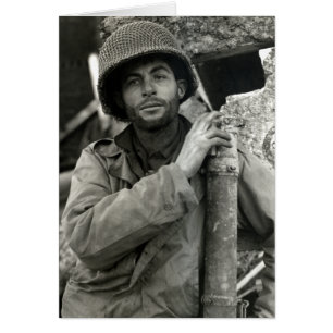 Cartão Soldado Americano do WWII na Floresta de Hurtgen