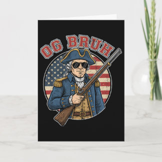Cartão Soldado Colonial Og Bruh Engraçado Vintage Patriót