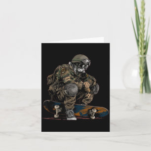 Cartão Soldado com Fantasia Militar de Skate para Homem