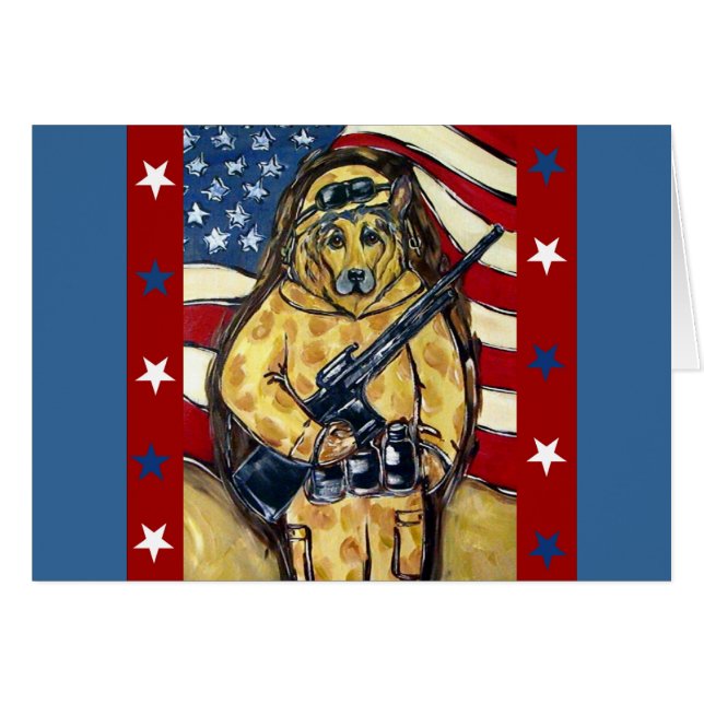 Cartão Soldado do german shepherd (Frente Horizontal)