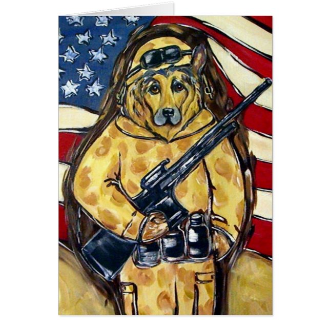 Cartão Soldado do german shepherd (Frente)