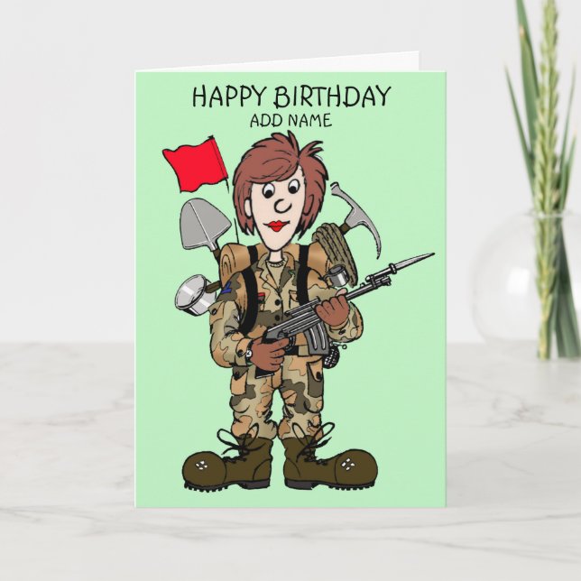 Cartão Soldado feminino (Frente)