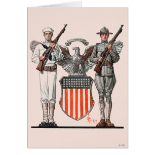 Cartão Soldado, marinheiro e protetor dos E.U.